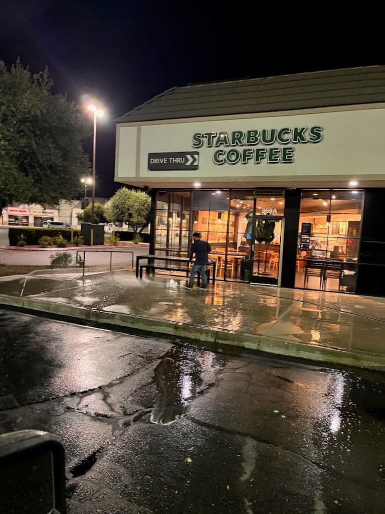 Gallery photos for Starbucks Facade Sparkles with Professional Pressure Wash: Image #1