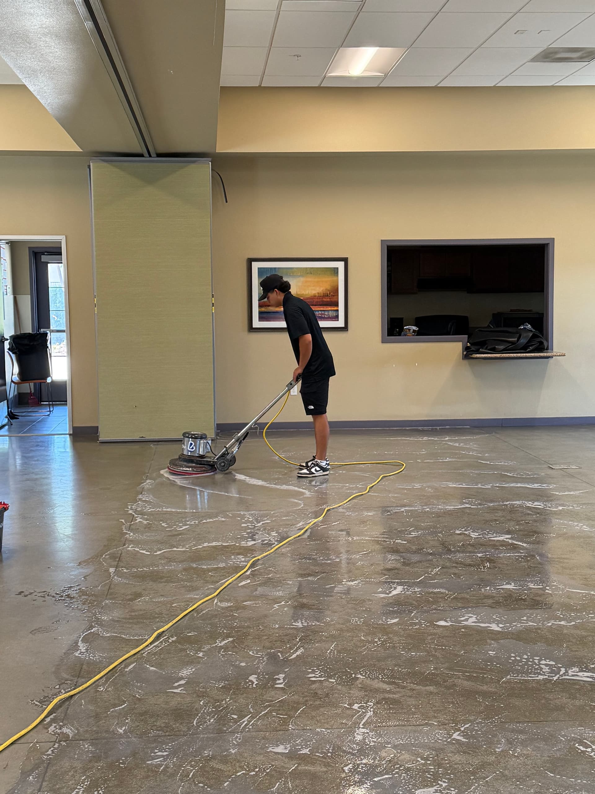 Commercial Floor Strip and Wax in a Multi-Purpose Room image